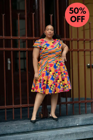 Tendai Multicoloured Kente Dress Apparel & Accessories