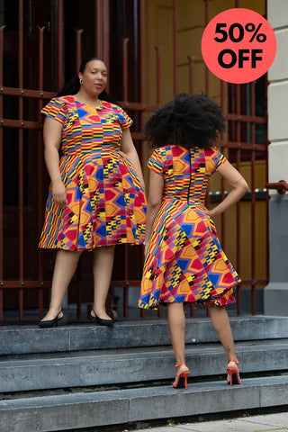 Tendai Multicoloured Kente Dress Apparel & Accessories