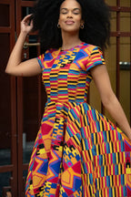 Tendai Multicoloured Kente Dress Apparel & Accessories