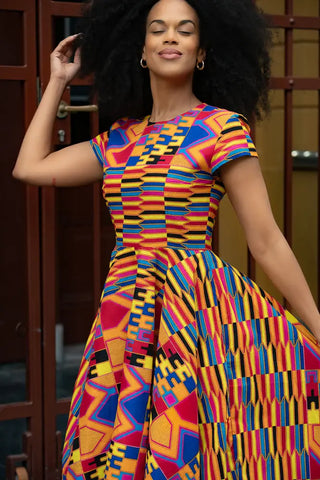 Tendai Multicoloured Kente Dress Apparel & Accessories