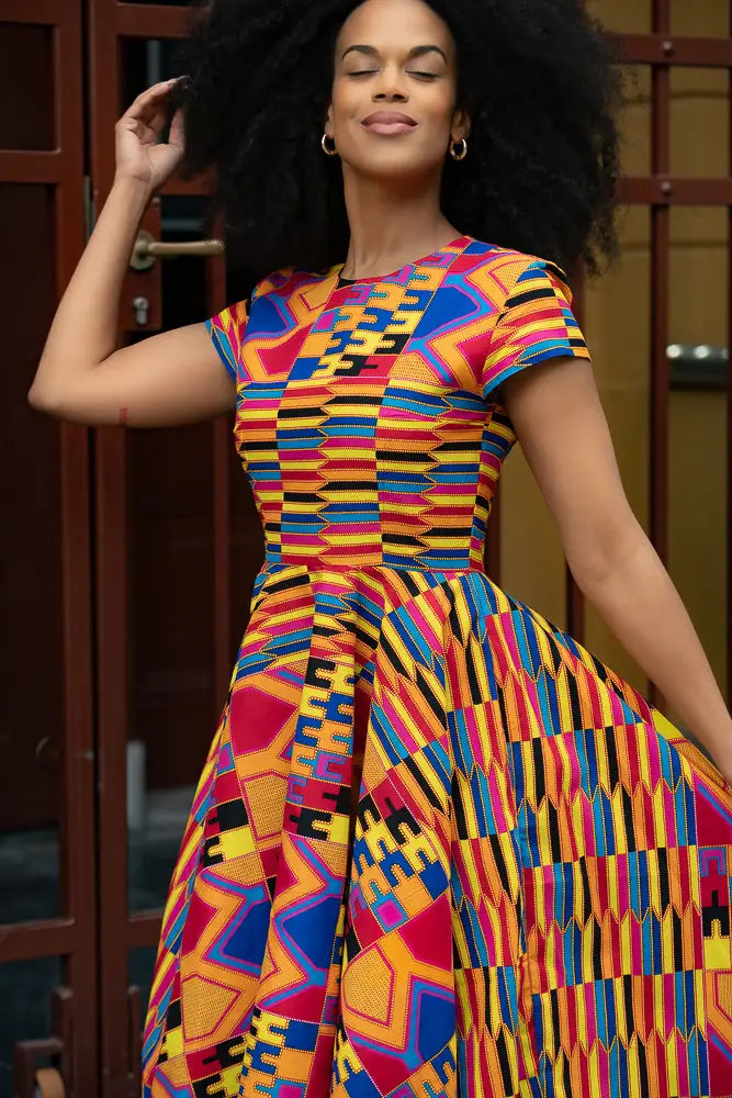 Tendai Multicoloured Kente Dress Apparel & Accessories