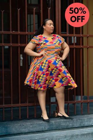Tendai Multicoloured Kente Dress Apparel & Accessories