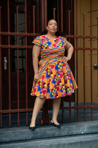 Tendai Multicoloured Kente Dress Apparel & Accessories