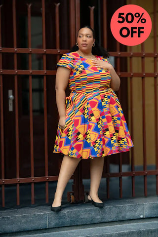 Tendai Multicoloured Kente Dress Apparel & Accessories