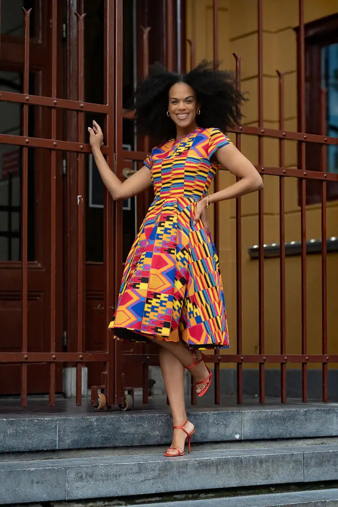 Tendai Multicoloured Kente Dress Apparel & Accessories