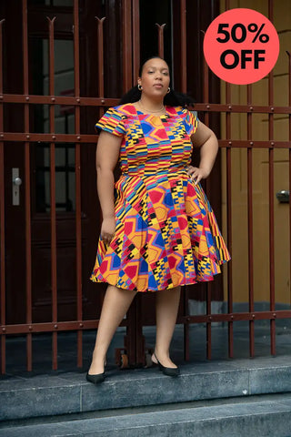 Tendai Multicoloured Kente Dress Apparel & Accessories