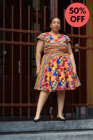 Tendai Multicoloured Kente Dress Apparel & Accessories