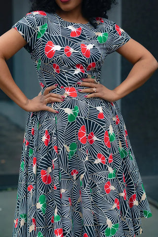 TENDAI NAVY AND RED DRESS Women’s Dress