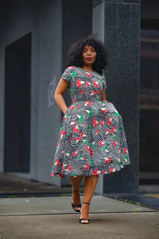 TENDAI NAVY AND RED DRESS Women’s Dress