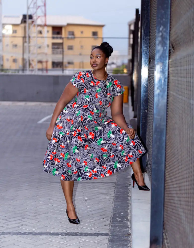 TENDAI NAVY AND RED DRESS Women’s Dress