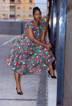 TENDAI NAVY AND RED DRESS Women’s Dress
