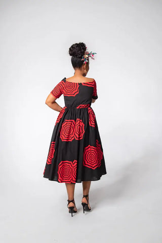 Theresa Red And Black Dress Clothing