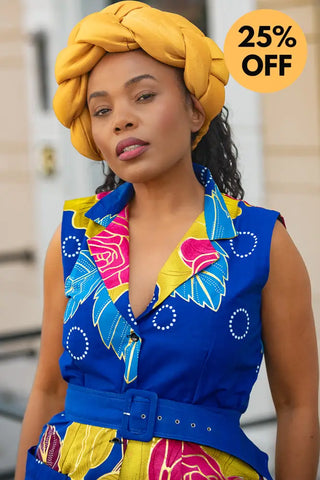 YELLOW BRAIDED TURBAN HEADWRAPS
