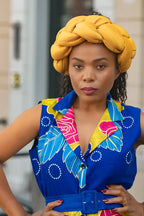 YELLOW BRAIDED TURBAN HEADWRAPS