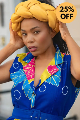 YELLOW BRAIDED TURBAN HEADWRAPS