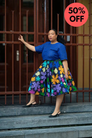 Yomi Floral Skater Skirt Skirts