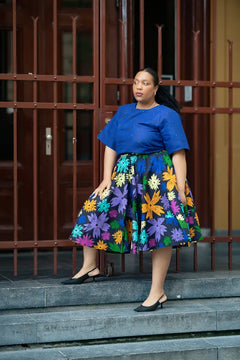 Yomi Floral Skater Skirt