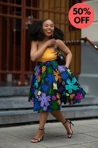 Yomi Floral Skater Skirt Skirts