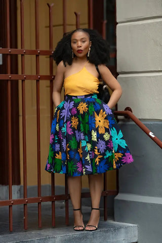 Yomi Floral Skater Skirt Skirts