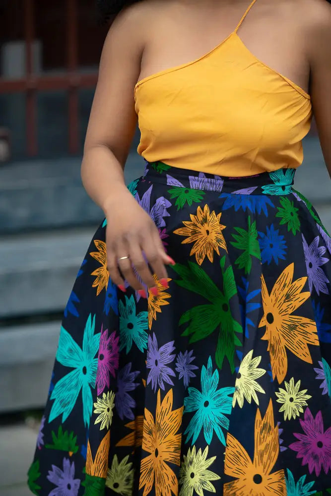 floral skater skirt dress Floral Skater Dress L