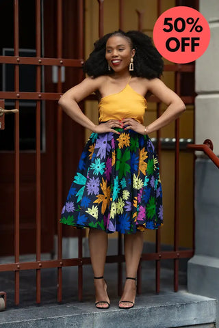 Yomi Floral Skater Skirt Skirts