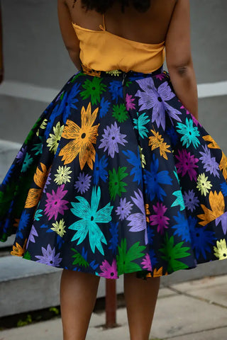 Yomi Floral Skater Skirt Skirts