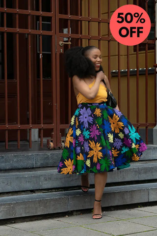 Yomi Floral Skater Skirt Skirts