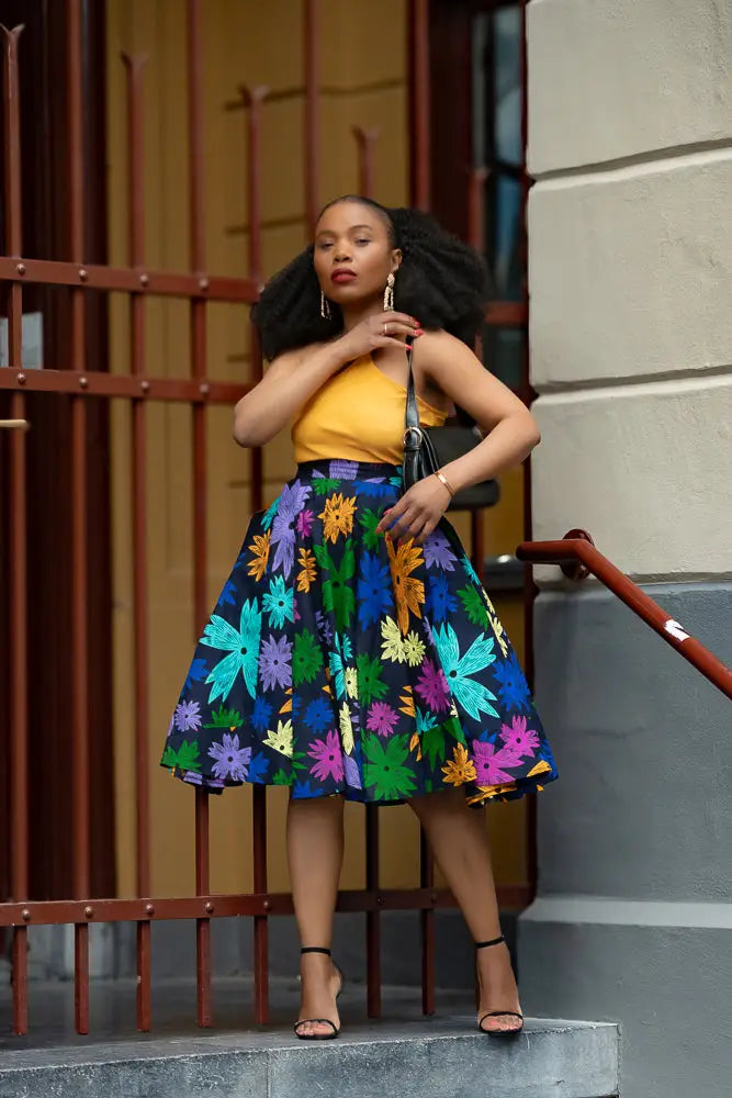 Yomi Floral Skater Skirt Skirts