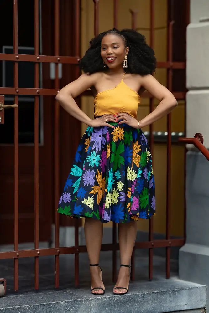 Yomi Floral Skater Skirt Skirts