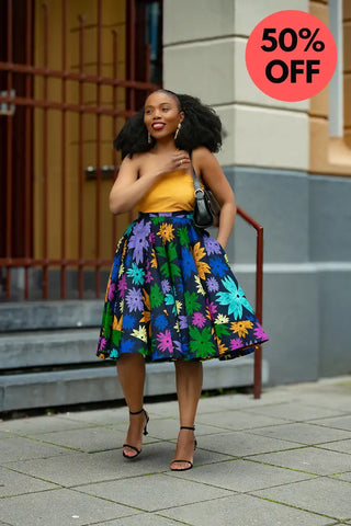 Yomi Floral Skater Skirt Skirts