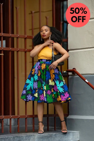 Yomi Floral Skater Skirt Skirts