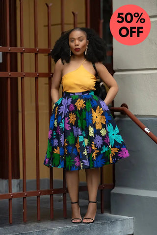 Yomi Floral Skater Skirt Skirts