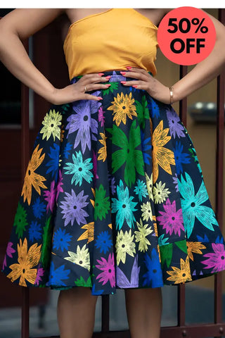 Yomi Floral Skater Skirt Skirts
