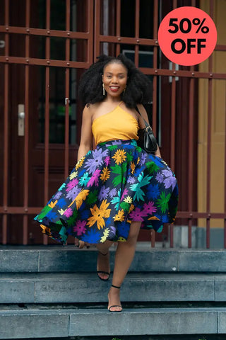 Yomi Floral Skater Skirt Skirts