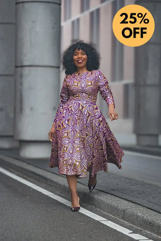 ZANELE PURPLE AND BROWN DRESS Women’s Dress