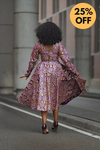 ZANELE PURPLE AND BROWN DRESS Women’s Dress