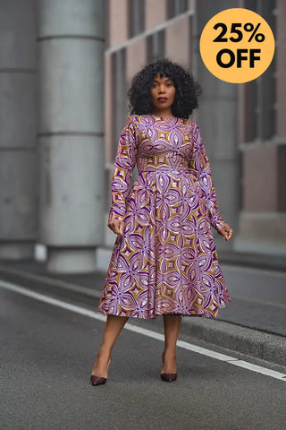 ZANELE PURPLE AND BROWN DRESS Women’s Dress