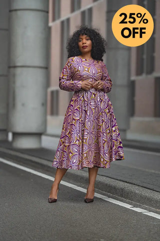 ZANELE PURPLE AND BROWN DRESS Women’s Dress