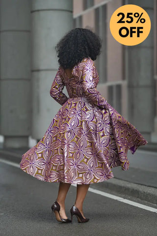 ZANELE PURPLE AND BROWN DRESS Women’s Dress