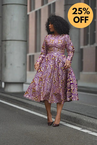 ZANELE PURPLE AND BROWN DRESS Women’s Dress