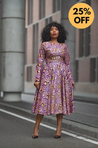 ZANELE PURPLE AND BROWN DRESS Women’s Dress