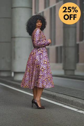 ZANELE PURPLE AND BROWN DRESS Women’s Dress