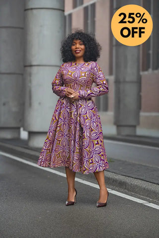 ZANELE PURPLE AND BROWN DRESS Women’s Dress