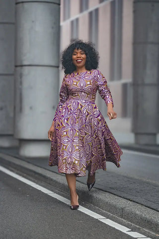 ZANELE PURPLE AND BROWN DRESS Women’s Dress