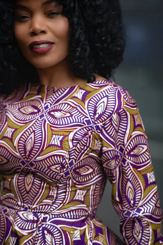 ZANELE PURPLE AND BROWN DRESS Women’s Dress