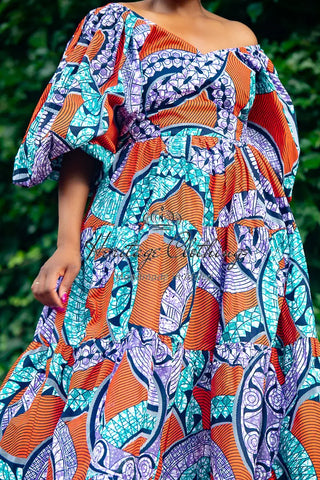 Zari Power Sleeeve Maxi Dress Dresses