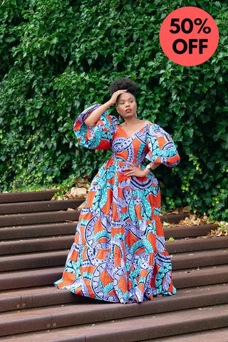 Zari Power Sleeeve Maxi Dress Dresses