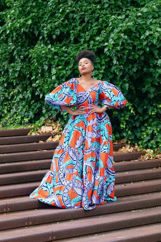 Zari Power Sleeeve Maxi Dress Dresses