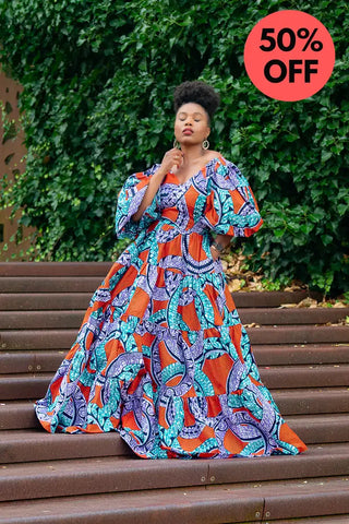 Zari Power Sleeeve Maxi Dress Dresses