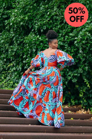 Zari Power Sleeeve Maxi Dress Dresses